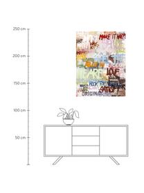 Geschilderd canvas Streetlife, Afbeelding: digitale print met olieve, Multicolour, B 90 x H 120 cm