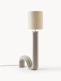 Design Stehlampe Luomo, Lampenschirm: Leinenstoff, Beige, Greige, H 153 cm