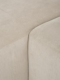 Corduroy hoekbank Melva (4-zits), Bekleding: corduroy (92% polyester, , Frame: massief grenenhout, FSC-g, Poten: kunststof, Corduroy lichtbeige, B 319 x D 196 cm, hoekdeel links