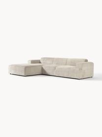 Cord-Ecksofa Melva (4-Sitzer), Bezug: Cord (92% Polyester, 8% P, Gestell: Massives Kiefernholz, Spa, Cord Hellbeige, B 319 x T 195 cm, Eckteil links