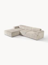 Cord-Ecksofa Melva (4-Sitzer), Bezug: Cord (92% Polyester, 8% P, Gestell: Massives Kiefernholz, Spa, Cord Hellbeige, B 319 x T 195 cm, Eckteil links