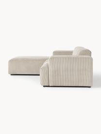 Cord-Ecksofa Melva (4-Sitzer), Bezug: Cord (92% Polyester, 8% P, Gestell: Massives Kiefernholz, Spa, Füße: Kunststoff Dieses Produkt, Cord Hellbeige, B 319 x T 195 cm, Eckteil links