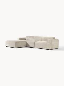 Cord-Ecksofa Melva (4-Sitzer), Bezug: Cord (92% Polyester, 8% P, Gestell: Massives Kiefernholz, Spa, Füße: Kunststoff Dieses Produkt, Cord Hellbeige, B 319 x T 195 cm, Eckteil links