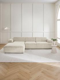 Cord-Ecksofa Melva (4-Sitzer), Bezug: Cord (92% Polyester, 8% P, Gestell: Massives Kiefernholz, Spa, Füße: Kunststoff Dieses Produkt, Cord Hellbeige, B 319 x T 195 cm, Eckteil links