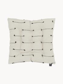 Baumwoll-Sitzkissen Arild mit Struktur-Oberfläche, 100% Baumwolle, Beige, Schwarz, B 38 x L 38 cm