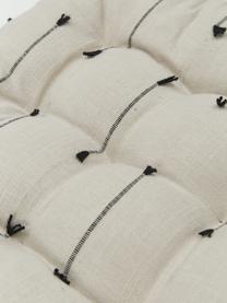 Cojín de asiento de algodón texturizado Arild, 100% algodón, Beige, negro, An 38 x L 38 cm
