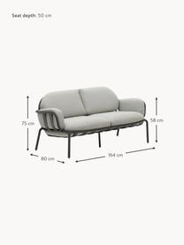Sofá lounge para exterior Joncols (2 plazas), Tapizado: 100% poliéster Alta resis, Estructura: aluminio con pintura en p, Tejido gris claro, gris antracita, An 164 x F 80 cm