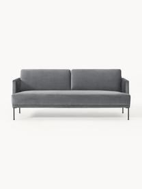 Samt-Sofa Fluente (3-Sitzer), Bezug: Samt (Hochwertiger Polyes, Gestell: Massives Kiefernholz, Samt Dunkelgrau, B 196 x T 85 cm