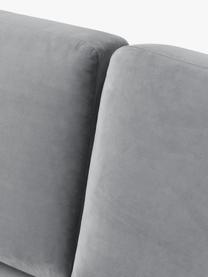 Samt-Sofa Fluente (3-Sitzer), Bezug: Samt (Hochwertiger Polyes, Gestell: Massives Kiefernholz, FSC, Füße: Metall, pulverbeschichtet, Samt Dunkelgrau, B 196 x T 85 cm