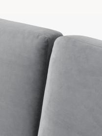 Samt-Sofa Fluente (3-Sitzer), Bezug: Samt (Hochwertiger Polyes, Gestell: Massives Kiefernholz, Füße: Metall, pulverbeschichtet, Samt Dunkelgrau, B 196 x T 85 cm