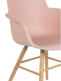 Armlehnstuhl Albert Kuip mit Holzbeinen, Sitzfläche: 100% Polypropylen, Füße: Eschenholz, Rosa, B 59 x T 55 cm