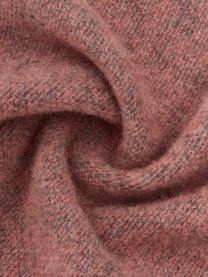 Coperta reversibile in lana maculata color rosa/grigio con frange Triol, Rosa, grigio, Larg. 140 x Lung. 200 cm