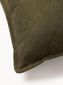 Poduszka Lennon, Oliwkowozielona tkanina, S 80 x D 50 cm