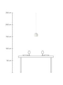 Kleine Kugel-Pendelleuchte Ball in Mattweiß, Lampenschirm: Metall, beschichtet, Baldachin: Metall, beschichtet, Mattweiß, Weiß, Ø 18 x H 16 cm