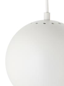 Lampada a sospensione a sfera Ball, Paralume: metallo rivestito, Baldacchino: metallo rivestito, Bianco opaco, bianco, Ø 18 x Alt. 16 cm