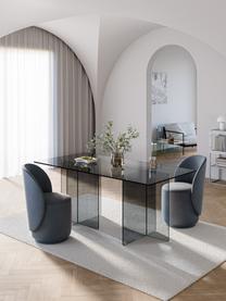 Skleněný jídelní stůl Anouk, 180 x 90 cm, Sklo, Šedá, transparentní, Š 180 cm, H 90 cm