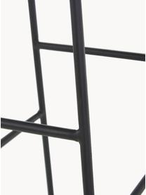 Tabouret de comptoir en teck et métal Tangle, Noir, larg. 40 x haut. 65 cm