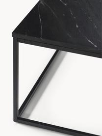 Grande table basse en marbre Alys, Noir marbré, noir, larg. 120 x prof. 75 cm