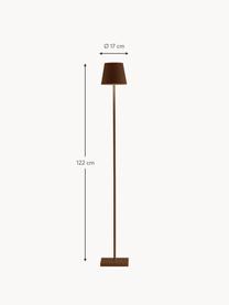 Malá stmievateľná stojacia LED lampa Poldina, Tmavohnedá, matná, V 122 cm