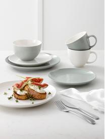 Geschirr-Set Darby mit Strukturoberfläche, 4 Personen (12-tlg.), New Bone China, Grün, Gebrochenes Weiß, Set mit verschiedenen Größen