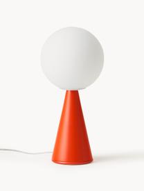 Petite lampe à poser artisanale Bilia, Blanc, rouge, Ø 12 x haut. 26 cm