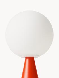 Petite lampe à poser artisanale Bilia, Blanc, rouge, Ø 12 x haut. 26 cm