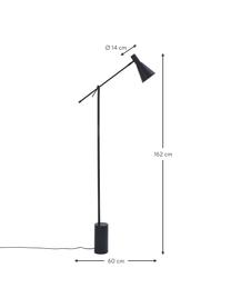 Leselampe Sia, Lampenschirm: Metall, pulverbeschichtet, Schwarz, H 162 cm