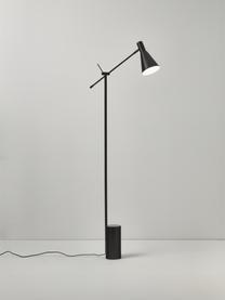 Leeslamp Sia, Lampenkap: gepoedercoat metaal, Lampvoet: gepoedercoat metaal, Zwart, H 162cm