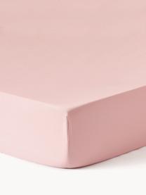 Drap-housse en satin de coton pour surmatelas Comfort, Rose pâle, larg. 90 x long. 200 cm, haut. 15 cm