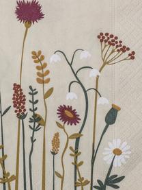 Papierservietten Paige mit Blumenmuster, 20 Stück, Papier, Beige, Blumen-Motiv, B 33 x L 33 cm