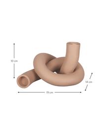 Keramický svícen Knot, Keramika, Matná ecru, Š 19 cm, V 10 cm