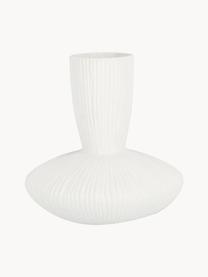 Jarrón de cerámica de diseño Striped, 23 cm, Cerámica, Blanco, Ø 22 x Al 23 cm
