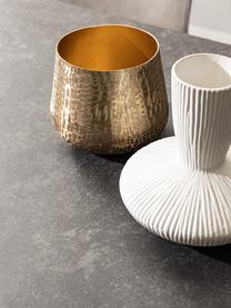Keramik Design-Vase Striped, H 23 cm, Keramik, Weiss, Ø 22 x H 23 cm