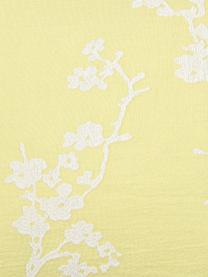 Kussenhoes Jasmin met bloemenmotief, Weeftechniek: jacquard, Geel, wit, 40 x 40 cm