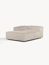 Chaise longue hoekmodule Lennon van corduroy, Bekleding: corduroy (92% polyester, , Frame: massief grenenhout, FSC-g, Poten: kunststof, Corduroy lichtbeige, B 119 x D 180 cm, hoekdeel links