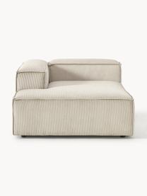 Chaise longue hoekmodule Lennon van corduroy, Bekleding: corduroy (92% polyester, , Frame: massief grenenhout, multi, Poten: kunststof Dit product is , Corduroy lichtbeige, B 119 x D 180 cm, hoekdeel links