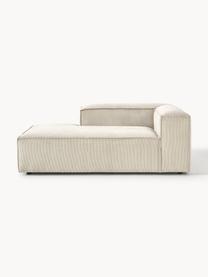 Chaise longue hoekmodule Lennon van corduroy, Bekleding: corduroy (92% polyester, , Frame: massief grenenhout, multi, Poten: kunststof Dit product is , Corduroy lichtbeige, B 119 x D 180 cm, hoekdeel links