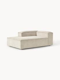 Diván sofá de pana Lennon, Tapizado: pana (92% poliéster, 8% p, Estructura: madera de pino maciza, ma, Patas: plástico Este producto es, Pana beige claro, An 119 x F 180 cm, chaise longue izquierda