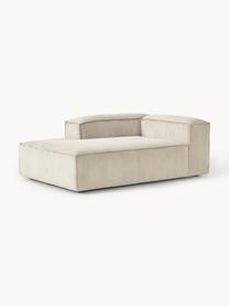 Diván sofá de pana Lennon, Tapizado: pana (92% poliéster, 8% p, Estructura: madera de pino maciza, ma, Patas: plástico Este producto es, Pana beige claro, An 119 x F 180 cm, chaise longue izquierda