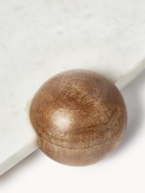 Bandeja decorativa Hazelle, Bandeja: mármol, Mármol blanco, madera de mango, An 46 x F 31 cm