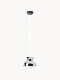 Kleine design hanglamp Butterfly, Lampenkap: gecoat metaal, Diffuser: opaalglas, Zilverkleurig, Ø 21 x H 19 cm