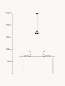 Lampada piccola a sospensione di design Butterfly, Paralume: metallo rivestito, Argentato, Ø 21 x Alt. 19 cm