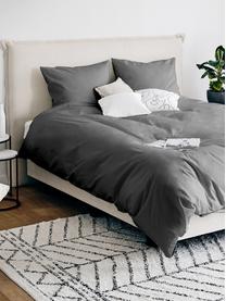 Ropa de cama de satén Premium, Gris oscuro, Cama 90 cm (150 x 200 cm)