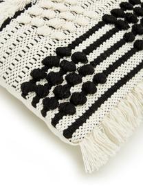 Funda de cojín texturizada Karen, 100% algodón, Beige, blanco, An 45 x L 45 cm