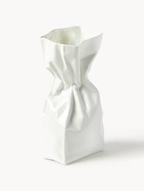 Vase design en porcelaine Adelaide, haut. 31 cm, Grès cérame, Blanc crème, larg. 17 x haut. 31 cm