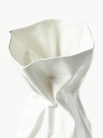 Vase design en porcelaine Adelaide, haut. 31 cm, Grès cérame, Blanc crème, larg. 17 x haut. 31 cm