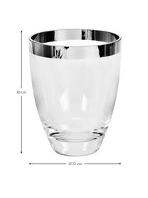 Vase en verre soufflé bouche Charlotte, Verre de platine, Transparent, haut. 16 cm