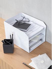 Organizer documenti  Trey, Cartone solido laminato
(100% carta riciclata), Bianco marmorizzato, Larg. 23 x Alt. 21 cm