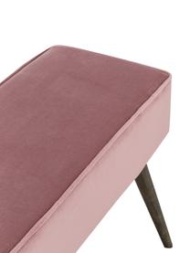 Banco de terciopelo Popy, Tapizado: terciopelo de poliéster E, Patas: madera de caucho, pintado, Rosa, An 100 x Al 50 cm