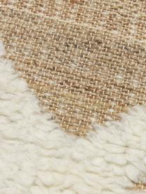 Alfombra corredor artesanal de yute Malea, 57% yute, 35% lana, 7% algodón, Beige, blanco crema, An 80 x L 250 cm